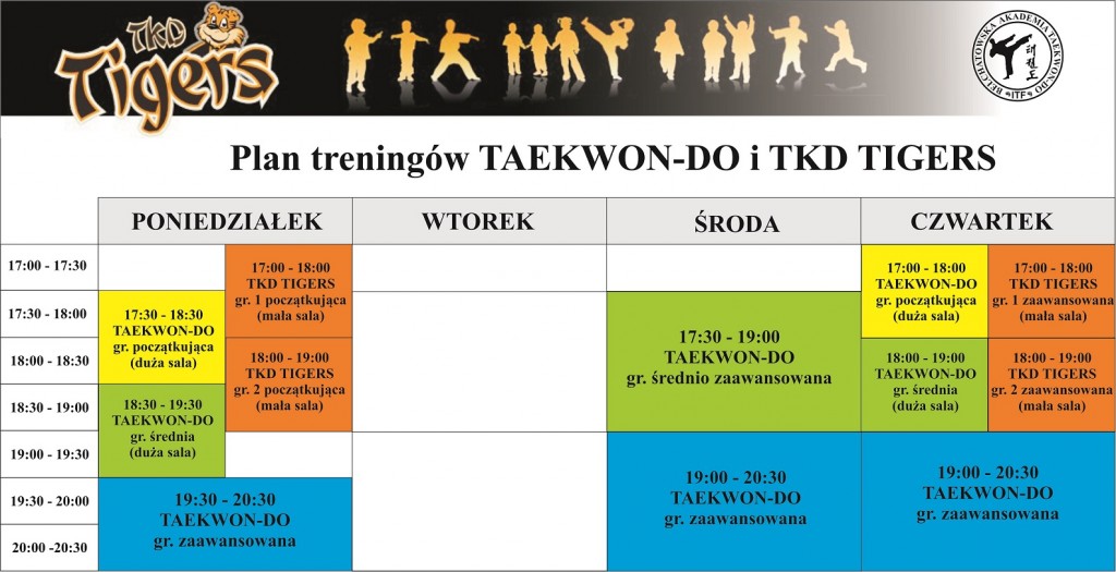 PLAN TRENINGÓW TAEKWON-DO 2017-2018